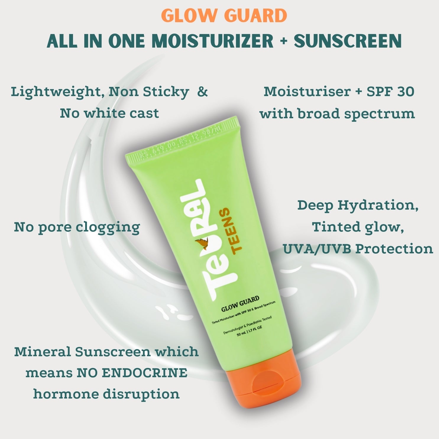 Glow Guard -  Teen Tinted Moisturizer with SPF 30 | Mineral Sunscreen( 12-18 years ) - 50ml